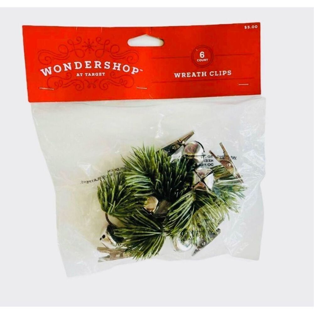 New Target Wondershop Christmas Wreath Clips 6 Pack